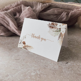 Rustic Boho Elegant Floral Folded Wedding Bedankkaart