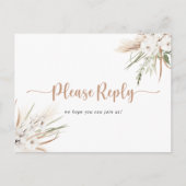 Rustic Boho Elegant Floral Menu Keuze RSVP (Voorkant)