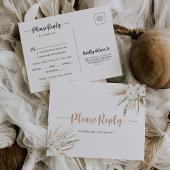 Rustic Boho Elegant Floral Menu Keuze RSVP