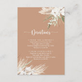 Rustic Boho Elegant Floral Wedding Directions Informatiekaartje (Voorkant)
