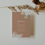 Rustic Boho Elegant Floral Wedding Directions Informatiekaartje<br><div class="desc">Deze roestachtige boho elegant floral bruiloft routekaart is perfect voor een klassieke bruiloft. Het ontwerp is voorzien van waterverf crème,  witte,  bruine bloemen en groen pampasgras in elegante bouquets.</div>