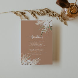 Rustic Boho Elegant Floral Wedding Directions Informatiekaartje