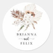 Rustic Boho Elegant Floral Wedding Envelope zegels (Voorkant)