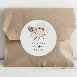 Rustic Boho Elegant Floral Wedding Envelope zegels