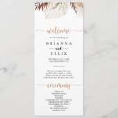 Rustic Boho Elegant Floral Wedding Programme Programmakaart (Voorkant)