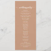 Rustic Boho Elegant Floral Wedding Programme Programmakaart (Achterkant)