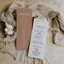 Rustic Boho Elegant Floral Wedding Programme Programmakaart