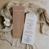 Rustic Boho Elegant Floral Wedding Programme Programmakaart