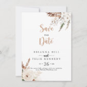 Rustic Boho Elegant Floral Wedding Save The Date (Voorkant)