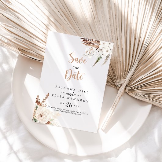 Rustic Boho Elegant Floral Wedding Save The Date