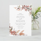 Rustic Boho Fall Wedding Kaart (Staand voorkant)