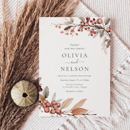 Rustic Boho Fall Wedding Kaart