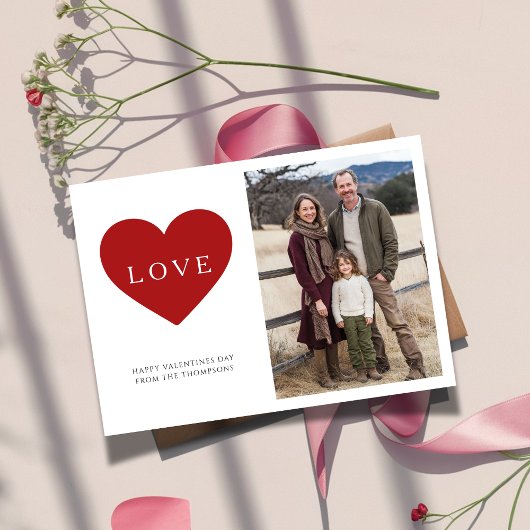 Rustic Boho Familie Foto Liefde Valentijn Groeten Feestdagenkaart