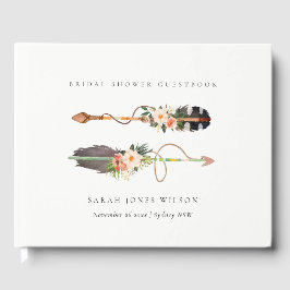 Rustic Boho Feather Floral Arrow Vrijgezellenfeest Gastenboek