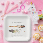 Rustic Boho Feather Floral Arrow Vrijgezellenfeest Papieren Bordje (Feest)