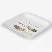 Rustic Boho Feather Floral Arrow Vrijgezellenfeest Papieren Bordje (Gebogen)