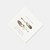 Rustic Boho Feather Floral Arrow Vrijgezellenfeest Servet (Hoek)