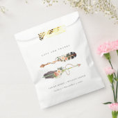 Rustic Boho Feather Floral Arrow Wedding Bedankt Bedankzakje (Gezegeld)