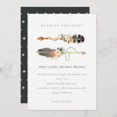 Rustic Boho Feather Floral Arrow Wedding Invite Bedankkaart (Voorkant / Achterkant)