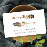 Rustic Boho Feather Floral Arrow Wedding Website Visitekaartje<br><div class="desc">Neem contact met mij op via yellowfebstudio@gmail.com voor meer aanpassingen of andere overeenkomende objecten.</div>