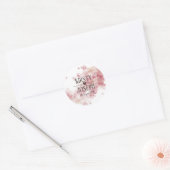 Rustic Boho Feather Floral Pink Wedding Sticker (Envelop)