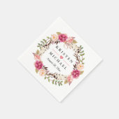 Rustic Boho Feather Floral Wreath Wedding Party Servet (Hoek)