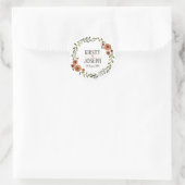 Rustic Boho Feather Floral Wreath Wedding Sticker (Tas)
