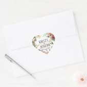 Rustic Boho Feather Floral Wreath Wedding Sticker (Envelop)