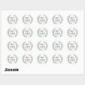 Rustic Boho Feather Floral Wreath Wedding Sticker (Vel)