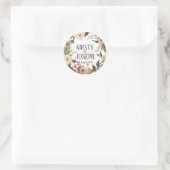 Rustic Boho Feather Floral Wreath Wedding Sticker (Tas)