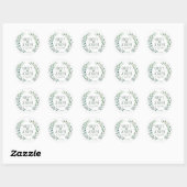 Rustic Boho Feather Floral Wreath Wedding Sticker (Vel)