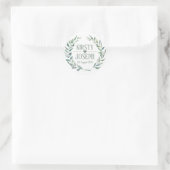 Rustic Boho Feather Floral Wreath Wedding Sticker (Tas)