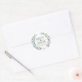 Rustic Boho Feather Floral Wreath Wedding Sticker (Envelop)