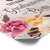 Rustic Boho Floral Afstuderen Poster Calligrafie (Hoek)