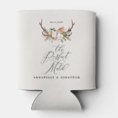 Rustic Boho Floral Antler Wedding Card & Gift Blikjeskoeler (Achterkant)