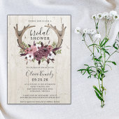 Rustic Boho Floral Antlers Vrijgezellenfeest Kaart