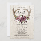 Rustic Boho Floral Antlers Vrijgezellenfeest Kaart (Voorkant)