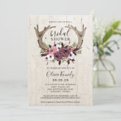 Rustic Boho Floral Antlers Vrijgezellenfeest Kaart (Staand voorkant)