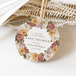 Rustic Boho Floral Autumn Baby shower Bedankjes Labels