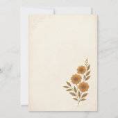 Rustic Boho Floral Autumn Wedding Kaart (Achterkant)