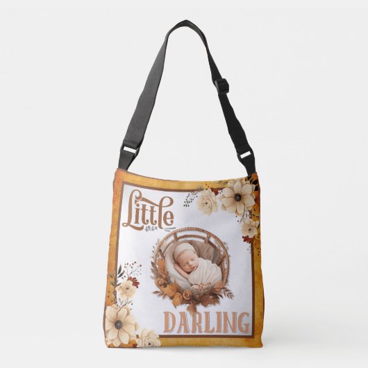 Rustic Boho Floral Baby shower Crossbody Tas (Voorkant)