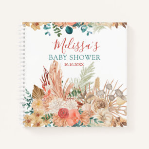 Rustic Boho Floral Baby shower Guest Notitieboek
