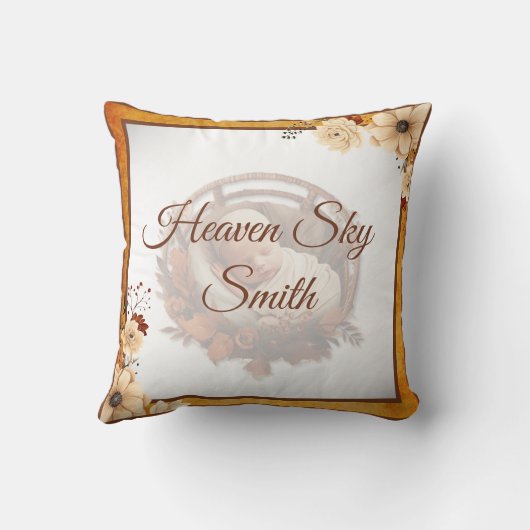 Rustic Boho Floral Baby shower Kussen (Achterkant)