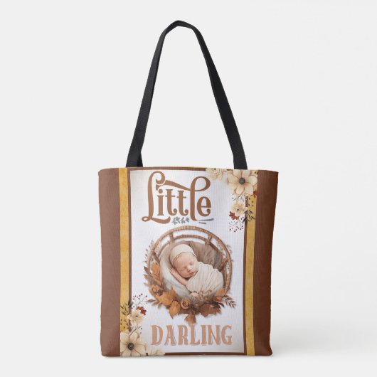 Rustic Boho Floral Baby shower Tote Bag (Achterkant)