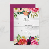 Rustic Boho Floral Bohemian QR Code RSVP Weddensch (Voorkant / Achterkant)