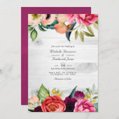 Rustic Boho Floral Bohemian QR Code RSVP Weddensch Kaart (Voorkant / Achterkant)