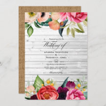 Rustic Boho Floral Bohemian Wedding Uitnodiging