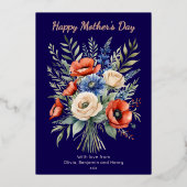 Rustic Boho Floral Bouquet Happy Moederdag Folie Feestdagenkaart (Voorkant)