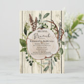 Rustic Boho Floral Bridal Brunch Kaart (Staand voorkant)