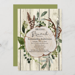 Rustic Boho Floral Bridal Brunch Kaart